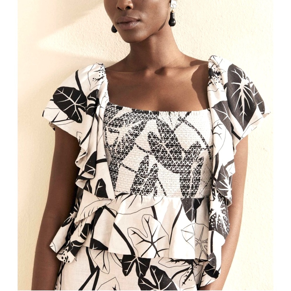 FARM RIO Graphic Leaves Midi Dress - Picture 2 of 16